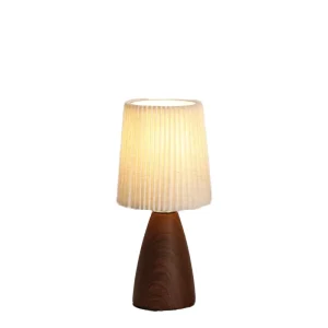 Luxury Wooden Base Bedroom Bedside Hotel Decorative Rechargeable Desk Table Lamp