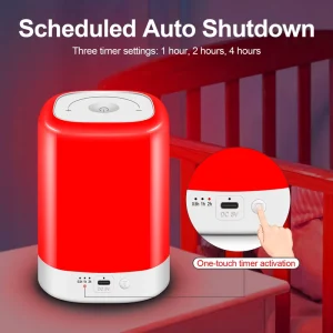 M6 Rechargeable 670nm Red LED Touch Dimmer Wireless Bedside Night Light