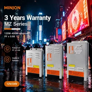 MINJON MZ150 12 High Quality Semi Glue Rainproof IP45 12V 24V 3 Year Warranty LED Driver Transformer for Large Outdoor Landscape