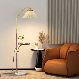 MIXING Vintage America Wooden Wood Remote Control Mushroom Rustic USB Wireless Charging LED Floor Lamp for Living Room Bedroom
