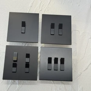 MKEE AHOME Modern New 86 250V 16A 20A Wall Light Toggle Switch Stainless Steel Black Grey 2 Way UK Socket USB C European German