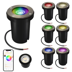 MR16 6W WiFi Smart Controlled Deck Light IP65 Waterproof Brass LED Inground Light