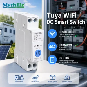 MY40-DC 40A DC WiFi Smart Switch Remote Control On Off Timer for Solar Battery System