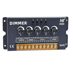 Magic D550 RGBCW 800W RGB CCT DC12V 24V 5 Channel RGBWW Dimmer LED Strip Controller