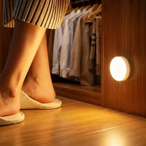 Magnetic LED Night Light, USB Rechargeable, Remote Control, Adjustable Brightness, Bedroom Wall Lamp