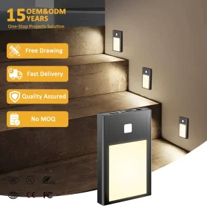 Magnetic Motion Sensor LED Step Night Light, 3W, Surface Mount, for Bedroom