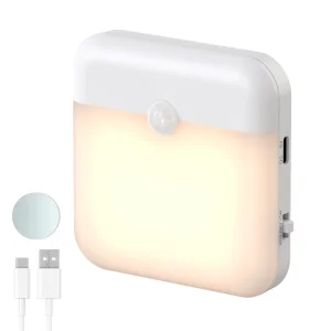 Magnetic Motion Sensor Wall Lamp Ultra Thin LED Night Light ABS Wireless Battery Powered Square Stair Light