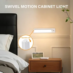 Magnetic Stick-On 12-Inch Under Cabinet Light, Adjustable Angle, RGB, Wireless, Dimmable, Motion Sensor, with Remote