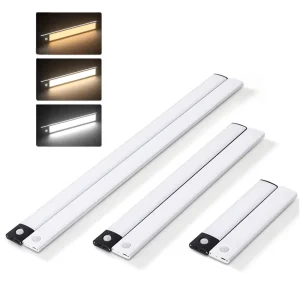 Magnetic Wall Motion Sensor Under Cabinet Light USB Rechargeable for Kitchen Wardrobe