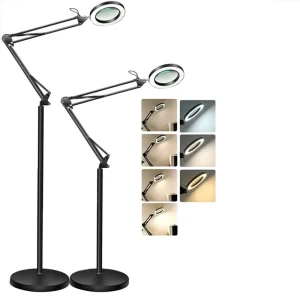 Magnifying Stand Light 3 Color Temperature 10 Brightness Adjustable LED Floor Lamp for Closework