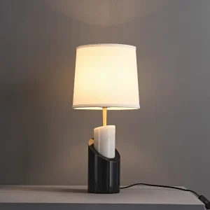 Manufacturer Direct Sale Modern Marble Copper Decorative Table Lamp Warm Cloth AC E27 for Living Room Bedroom Study Hotels