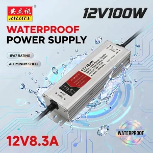 Manufacturer IP67 SMPS Slim LED Driver Waterproof 12V 100W LED Switching Power Supply