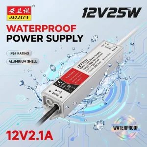 Manufacturer IP67 SMPS Slim LED Driver Waterproof 12V 25W LED Switching Power Supply