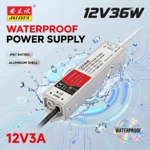 Manufacturer IP67 SMPS Slim LED Driver Waterproof 12V 36W LED Switching Power Supply