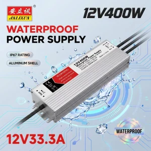 Manufacturer IP67 SMPS Slim LED Driver Waterproof 12V 400W LED Switching Power Supply