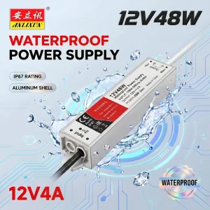 Manufacturer IP67 SMPS Slim LED Driver Waterproof 12V 48W LED Switching Power Supply