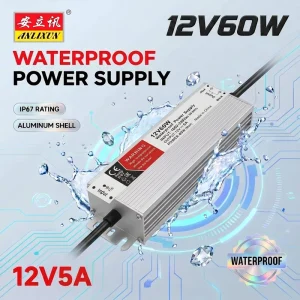 Manufacturer IP67 SMPS Slim LED Driver Waterproof 12V 60W LED Switching Power Supply