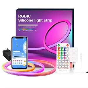 Manufacturer Waterproof Flexible Soft Neon Led Strip Lights Rgbic Addressable Smart RGB Music Atmosphere Light Strip