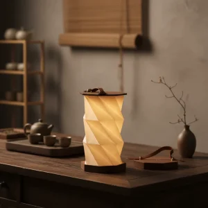 Manufacturing Modern Creative Handmade White Paper Lantern Desk Table Lamp Interior Decoration Body Electric Power Supply