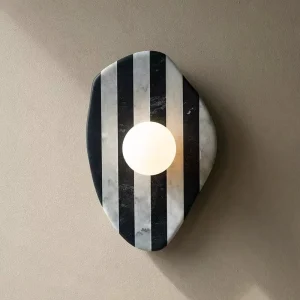 Marble Onyx Travertine Indoor Stone Wall Lamp Alabaster LED for Bedroom Bedside Hotel Corridor Lighting