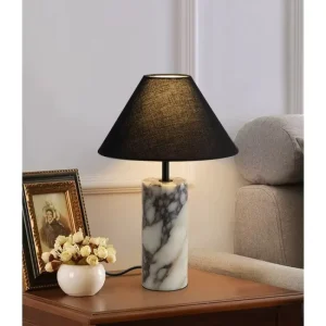 Marble Table Lamp Italian Light Luxury Style Bedroom Bedside Lamp High-end Feel Living Room Study Hotel