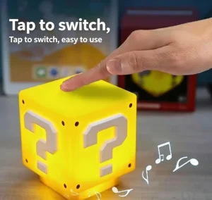 Mario Question Light Modern ABS Battery DC Powered Gaming Atmosphere Night Light with Built-in Music for Children’s Bedroom