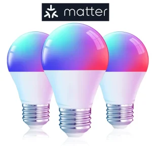 Matter E27 Smart LED Light Bulb Plastic WiFi RGB White Dimmable Alexa Google Home Timer Garage Use