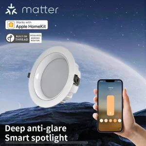 Matter Smart Downlight Anti-Glare Recessed Light Over Thread