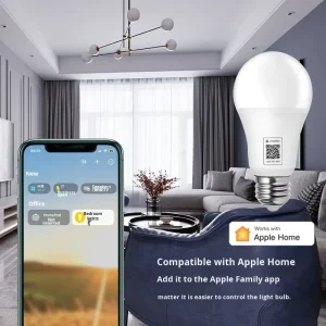 Matter Smart Light Bulb RGBWW Color Changing Remote LED Bulb Cross-Platform Compatible