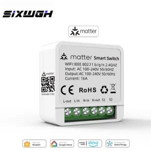 Matter Smart Switch Module 16A Wi-Fi Relay with Voice and App Control Rotatable Design