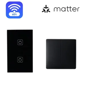 Matter WiFi 1 2 3 4 Gang Smart Wall Light Switch Neutral Required Big Button