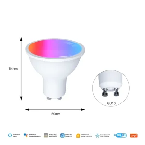 Matter WiFi GU10 RGB LED Bulb with Voice Control