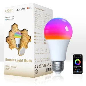 Matter WiFi Smart Bulb Dimmable LED E27 Candle Lamp 16 Million RGB Colors Voice Control