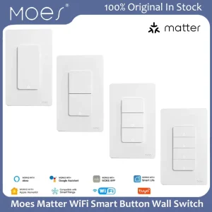 Matter WiFi Smart Button Wall Switch with APP Remote Control, Timer and Countdown Functions
