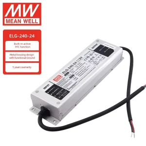 Meanwell ELG 240 Series IP67 Waterproof LED Driver 240W Constant Voltage & Current Power Supply 12V 24V 48V AC DC Driver