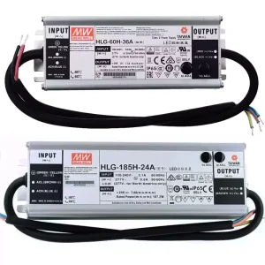 Meanwell HLG 60W 100W 150W 240W 320W 600W 24V 12V 48V IP67 Dimmable Constant Voltage Strip Lighting Power Supply Led Driver