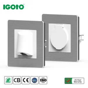 Mechanical Toggle Wall Light Switch 16A 250V 2 Gang 2 Way Flush Mounted EU Standard