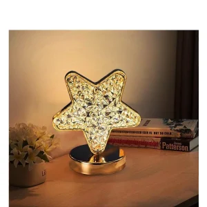Metal LED Moon Star Night Light USB Acrylic Bedside Lamp for Bedroom