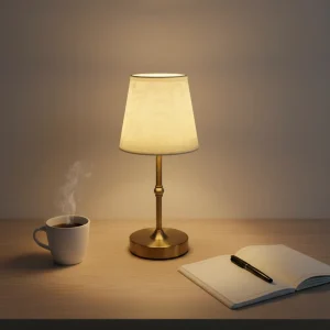 Metal LED Table Lamp Touch Control Battery-Powered Modern Design for Reading Room Home Decor