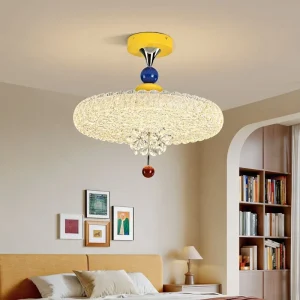 Metal Mid-Century Style LED Ceiling Lamp and Chandelier for Living Room