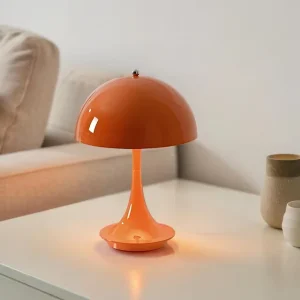 Metal Mushroom LED Rechargeable Table Lamp Cordless Touch Dimmable Table Lamp for Home Hotel Decor Nordic Table Lamp