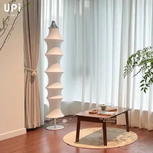 Mid Century Inspired Wabi Sabi Style Silk Floor Lamp LED Light Glass Base Warm Light for Living Room Bedroom Chinese Style