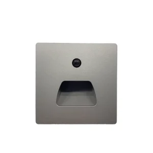 Mini 1.5W Square Recessed Aluminum LED Step Light with Motion Sensor, Warm White 3000K