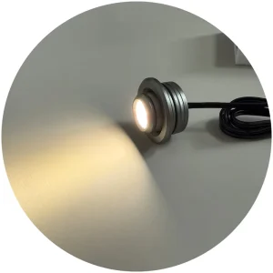 Mini 1W DC12V Recessed LED Cabinet Downlight, D29mm, Adjustable 30°, CRI80, Black/Grey