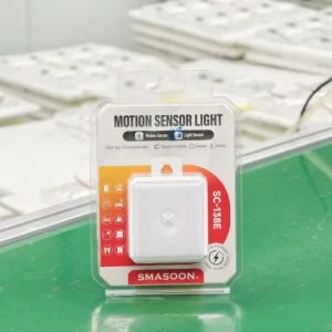 Mini ABS LED Motion and Light Sensor Night Light, Battery Powered, for Indoor Cabinets and Closets