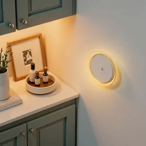 Mini Battery Powered Rechargeable LED Moon Night Lamp with Motion Sensor for Bedroom Closet and Hallway