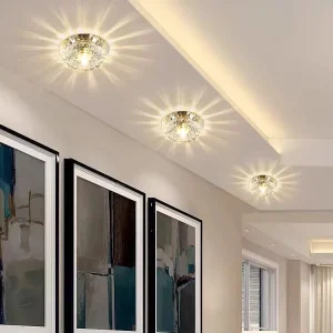 Mini LED Crystal Recessed Downlight, IP33, Ra80, Dimmable, for Living Room and Wall