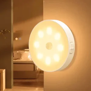 Mini LED Warm White AAA Battery Powered ABS Material Sensor Night Light for Corridor Bedroom Hallway with Human Body Induction