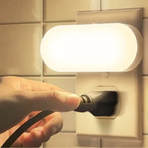 Mini LED Warm White Night Light, Dimmable, Plug-In Light Sensor, for Bedroom, Kids’ Room, and Bathroom