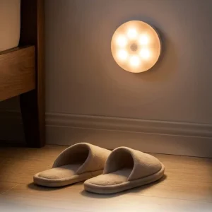 Mini Lamp Auto Motion Sensor Round Wireless Nightlight Closet Wall Cabinet Stairs Light with Infared Induction CW Change LED